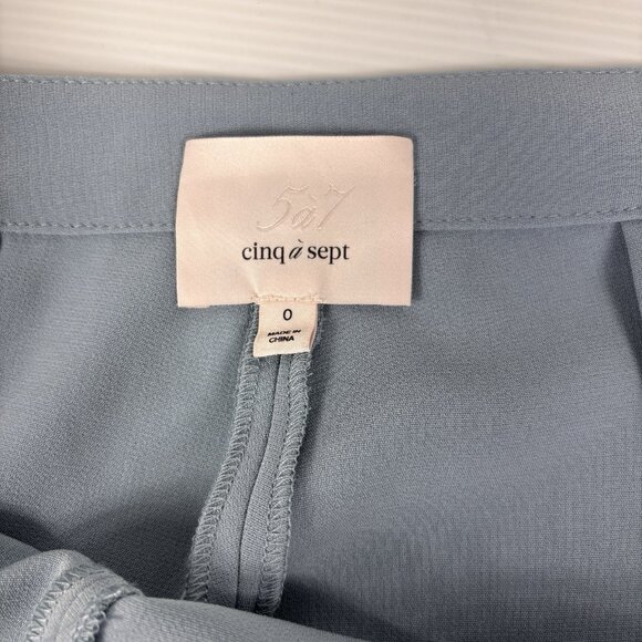 Cinq à Sept Womens Size 0 FLAW Beaded Rhinestone Flowers Dress‎ Pants Slate Blue - Picture 3 of 9